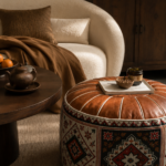 7 Pattern Ethnic Style Leather Storage Ottoman, Upgrade Dull Home Decoration Instantly